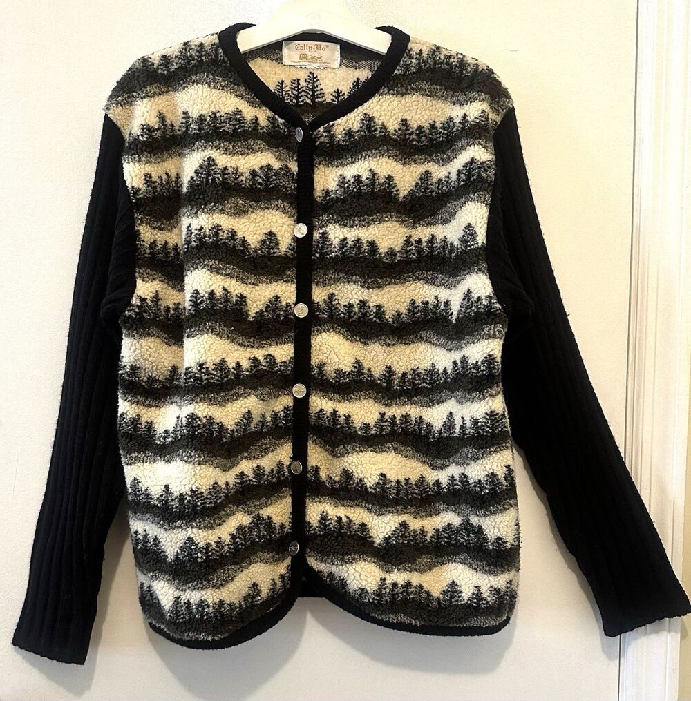 Vintage Tally Ho Pine Tree Sweater Size Label Missing See Measurements Poss M